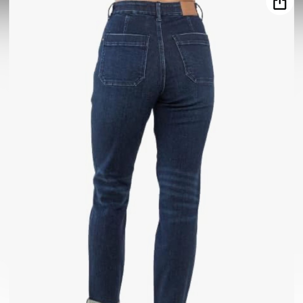 Women’s Judy Blue Dark Wash Pull On Jogger Jeans Drawstring Size 15/32 - Picture 2 of 8
